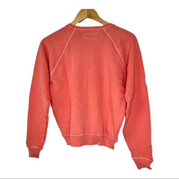 THE GREAT. The Shrunken Sweatshirt in Orange Cream Boho Vintage Vibe - Picture 9 of 13